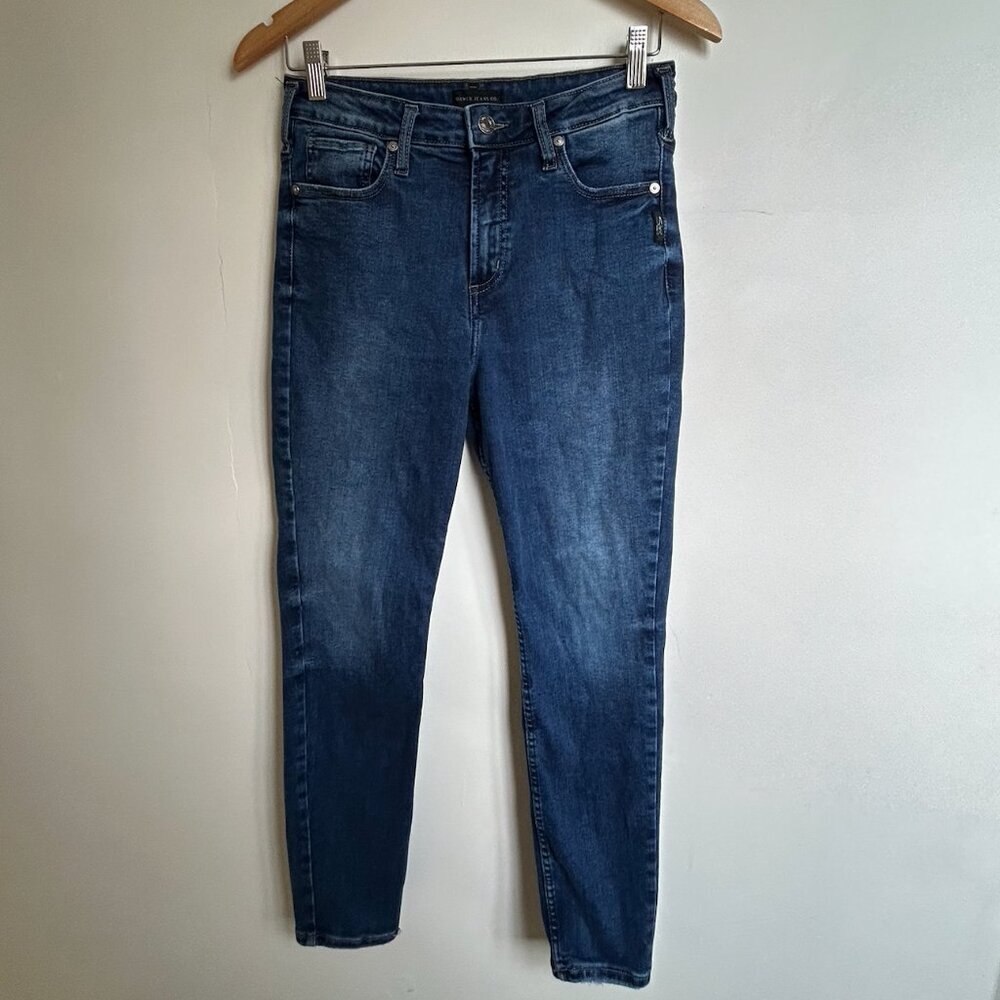 Silver Jeans Infinite Fit High Rise Skinny Indigo 27” Inseam M/L Stretch